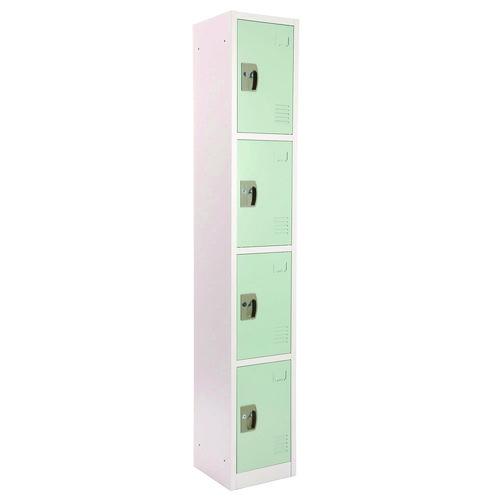 Image of AdirOffice ADI629204MGRN Steel Storage Locker, 4 Compartment, 12 x 12 x 72, Misty Green