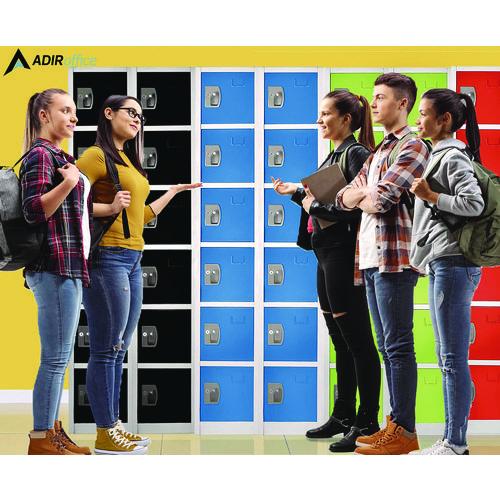 Image of AdirOffice ADI629206BLUPKG1 Steel Storage Locker, 6 Compartment, 12 x 12 x 72, Blue