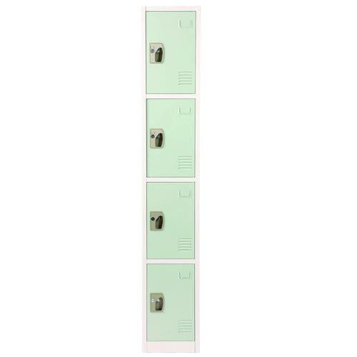 Image of AdirOffice ADI629204MGRN Steel Storage Locker, 4 Compartment, 12 x 12 x 72, Misty Green