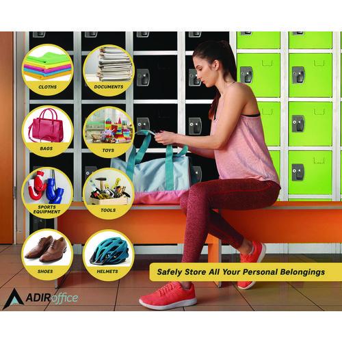 Image of AdirOffice ADI629206GRNPKG1 Steel Storage Locker, 6 Compartment, 12 x 12 x 72, Green