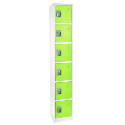 Image of AdirOffice ADI629206GRNPKG1 Steel Storage Locker, 6 Compartment, 12 x 12 x 72, Green