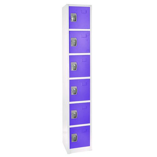 Image of AdirOffice ADI629206PURPKG1 Steel Storage Locker, 6 Compartment, 12 x 12 x 72, Purple