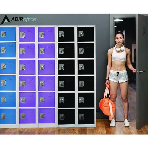 Image of AdirOffice ADI629206RED Steel Storage Locker, 6 Compartment, 12 x 12 x 72, Red