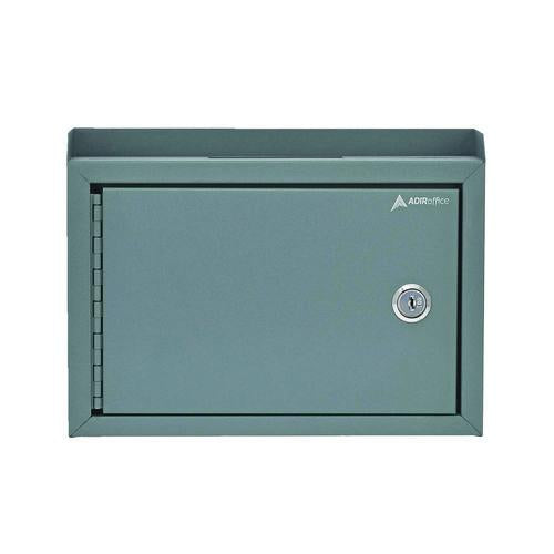 Image of AdirOffice ADI63102GRYMK Medium Size Steel Multi-Purpose Secure Drop Box, 9.8 x 3.4 x 7.5, Gray