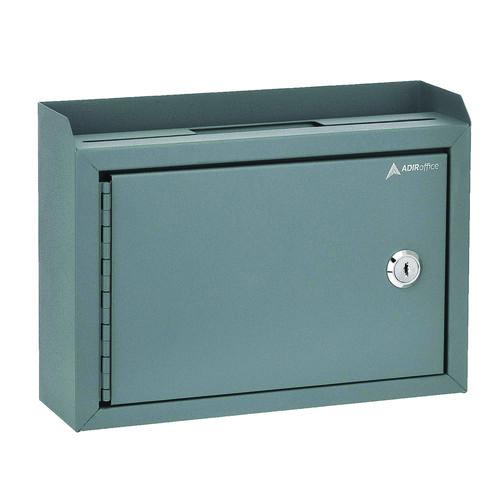 Image of AdirOffice ADI63102GRYMK Medium Size Steel Multi-Purpose Secure Drop Box, 9.8 x 3.4 x 7.5, Gray