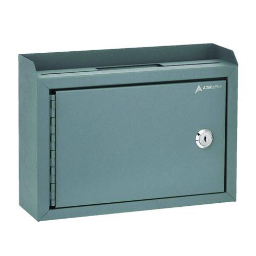 Image of AdirOffice ADI63102GRYMK Medium Size Steel Multi-Purpose Secure Drop Box, 9.8 x 3.4 x 7.5, Gray