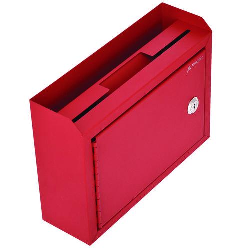 Image of AdirOffice ADI63102REDMK Medium Size Steel Multi-Purpose Secure Drop Box, 9.8 x 3.4 x 7.5, Red