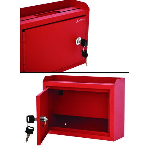 Image of AdirOffice ADI63102REDMK Medium Size Steel Multi-Purpose Secure Drop Box, 9.8 x 3.4 x 7.5, Red