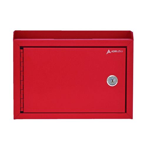 Image of AdirOffice ADI63102REDMK Medium Size Steel Multi-Purpose Secure Drop Box, 9.8 x 3.4 x 7.5, Red