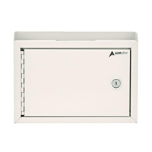 Image of AdirOffice Medium Size Steel Multi-Purpose Secure Drop Box, 9.8 x 3.4 x 7.5, White