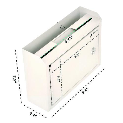 Image of AdirOffice Medium Size Steel Multi-Purpose Secure Drop Box, 9.8 x 3.4 x 7.5, White