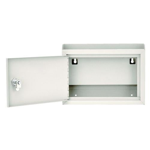 Image of AdirOffice Medium Size Steel Multi-Purpose Secure Drop Box, 9.8 x 3.4 x 7.5, White