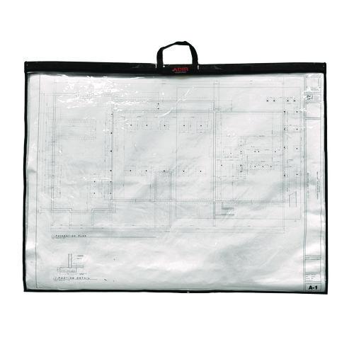 Image of AdirOffice ADIPS2436MK Large Document Protection Blueprint Plan Holder, Holds ARCH D (24" x 36"), Clear