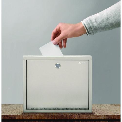 Image of AdirOffice ADI63103BEIMK Large Size Steel Multi-Purpose Secure Drop Box, 12 x 3 x 10, Beige