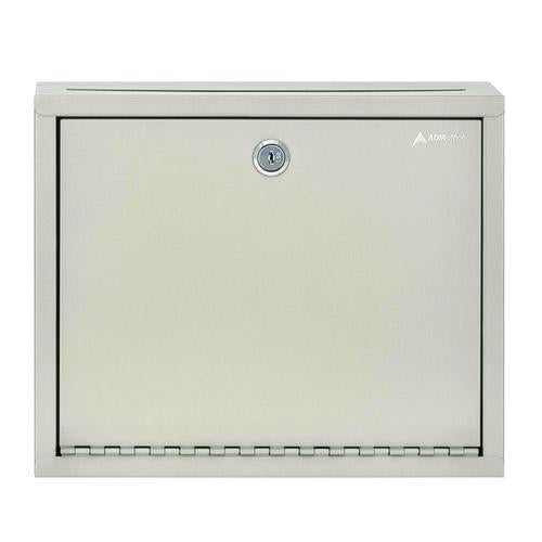 Image of AdirOffice ADI63103BEIMK Large Size Steel Multi-Purpose Secure Drop Box, 12 x 3 x 10, Beige