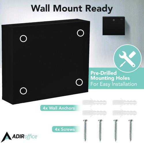 Image of AdirOffice ADI63103BLKMK Large Size Steel Multi-Purpose Secure Drop Box, 12 x 3 x 10, Black