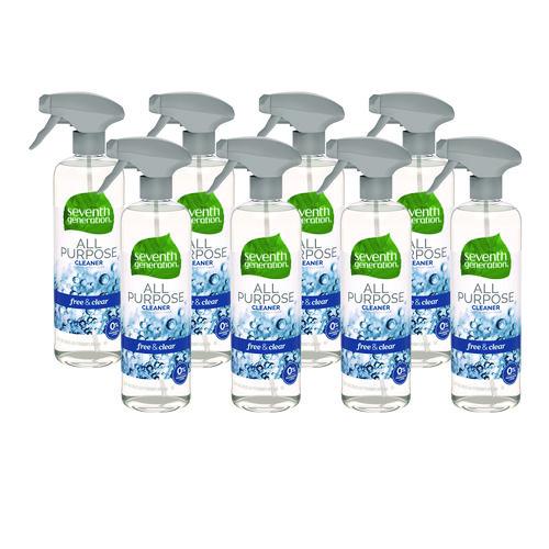 Image of Seventh Generation® 44713CT Natural All-Purpose Cleaner, Free And Clear/unscented, 23 Oz Trigger Spray Bottle, 8/carton