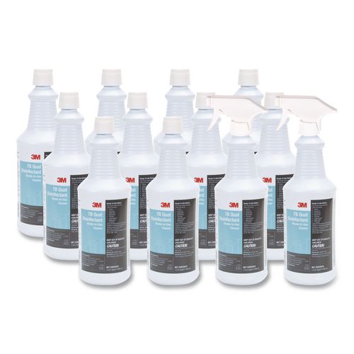 Image of 3M 29612 Tb Quat Disinfectant Ready-To-Use Cleaner, 32 Oz Bottle, 12 Bottles And 2 Spray Triggers/carton