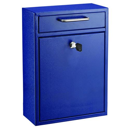 Image of AdirOffice ADI63104BLUMK Large Ultimate Secure Drop Box Wall Mounted Mail Box, 11.2 x 4.7 x 16.2, Blue