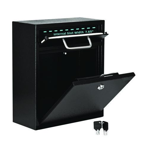Image of AdirOffice ADI63105BLKMK Medium Ultimate Wall Mounted Mail Box, 10.4 x 4.5 x 12, Black