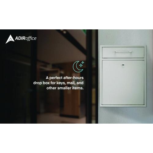 Image of AdirOffice ADI63104WH-MK Large Ultimate Secure Drop Box Wall Mounted Mail Box, 11.2 x 4.7 x 16.2, White