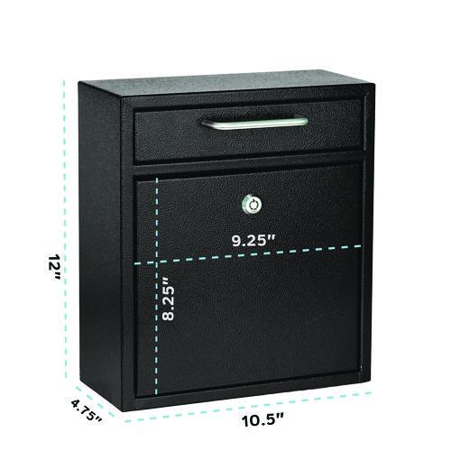 Image of AdirOffice ADI63105BLKMK Medium Ultimate Wall Mounted Mail Box, 10.4 x 4.5 x 12, Black
