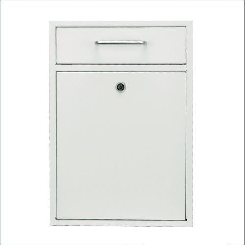 Image of AdirOffice ADI63104WH-MK Large Ultimate Secure Drop Box Wall Mounted Mail Box, 11.2 x 4.7 x 16.2, White