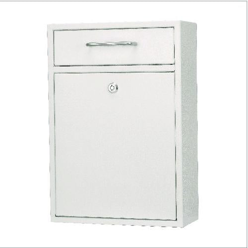 Image of AdirOffice ADI63104WH-MK Large Ultimate Secure Drop Box Wall Mounted Mail Box, 11.2 x 4.7 x 16.2, White