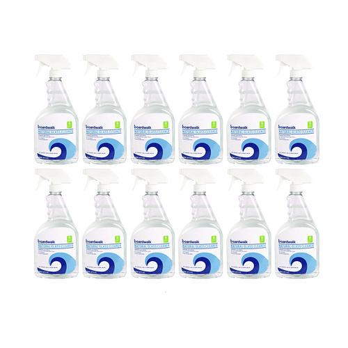 Image of Boardwalk® 953100-12ESSN Natural Glass Cleaner, Unscented, 32 oz Trigger Spray Bottle, 12/Carton