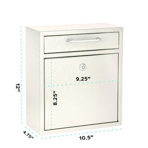 Image of AdirOffice ADI63105WHIMK Medium Ultimate Wall Mounted Mail Box, 10.4 x 4.5 x 12, White