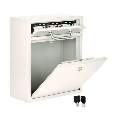 Image of AdirOffice ADI63105WHIMK Medium Ultimate Wall Mounted Mail Box, 10.4 x 4.5 x 12, White