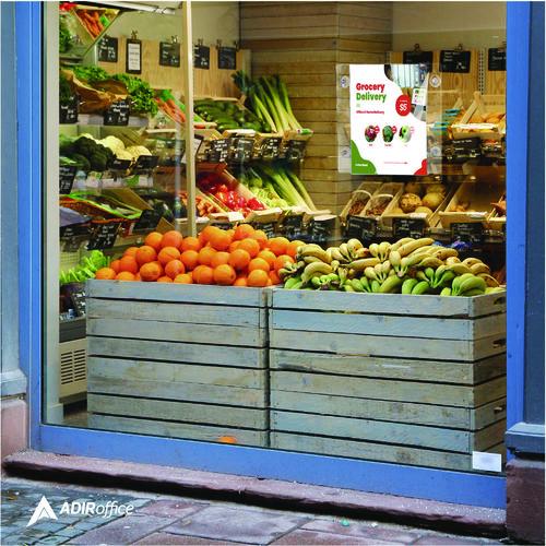 Image of AdirOffice ADI6398511WSH2MK Clear Suction Acrylic Window Sign Holder, 8 x 11, Clear Frame, 2/Pack