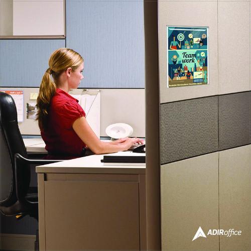 Image of AdirOffice ADI63985116WMMK Wall Mount Side-Loading Acrylic Sign Holders, 8 x 11, Clear Frame, 6/Pack