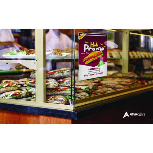 Image of AdirOffice ADI63985116WMMK Wall Mount Side-Loading Acrylic Sign Holders, 8 x 11, Clear Frame, 6/Pack