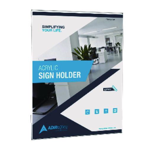 Image of AdirOffice ADI63985116WMMK Wall Mount Side-Loading Acrylic Sign Holders, 8 x 11, Clear Frame, 6/Pack