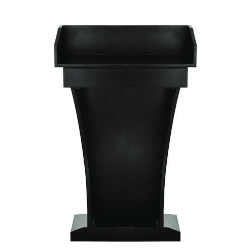 Image of AdirOffice ADI661012BLKMK Wood Stand-Up Podium Lectern Speaker Stand with Drawer and Storage Area, 27.55 x 14 x 43.3, Black