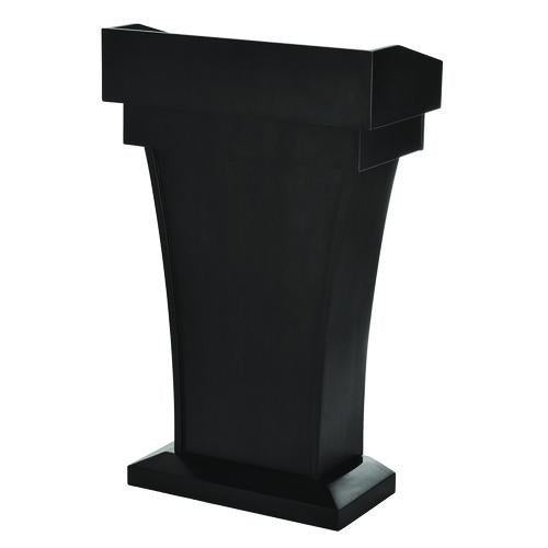 Image of AdirOffice ADI661012BLKMK Wood Stand-Up Podium Lectern Speaker Stand with Drawer and Storage Area, 27.55 x 14 x 43.3, Black