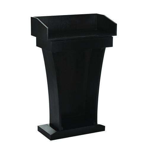 Image of AdirOffice ADI661012BLKMK Wood Stand-Up Podium Lectern Speaker Stand with Drawer and Storage Area, 27.55 x 14 x 43.3, Black