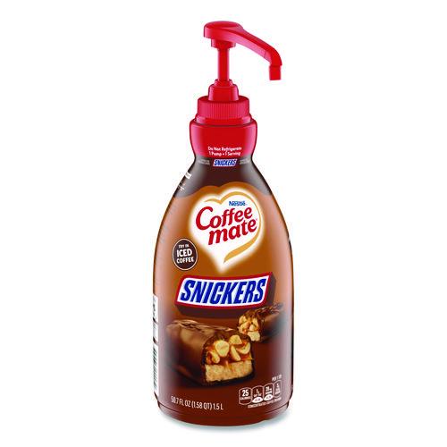 Image of Coffee mate® NES97955 Liquid Coffee Creamer, Snickers, 1.5 L Pump Bottle