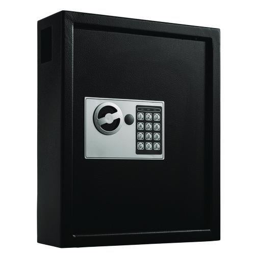 Image of AdirOffice ADI68040BLKMK Steel Digital Lock Key Cabinet, 40-Key, 13 x 4 x 14.3, Stainless Steel 304, Black