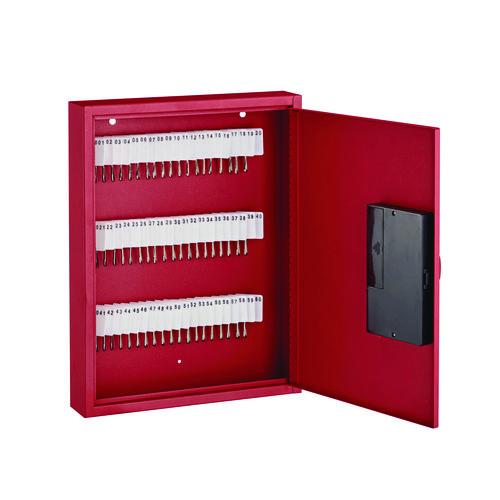 Image of AdirOffice ADI68060REDMK Steel Digital Lock Key Cabinet, 60-Key, 13 x 2.6 x 17, Stainless Steel 304, Red