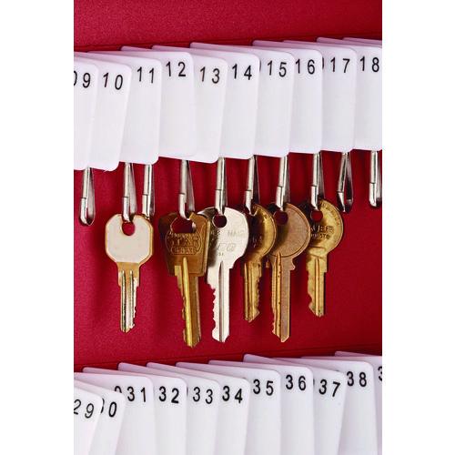 Image of AdirOffice ADI68060REDMK Steel Digital Lock Key Cabinet, 60-Key, 13 x 2.6 x 17, Stainless Steel 304, Red