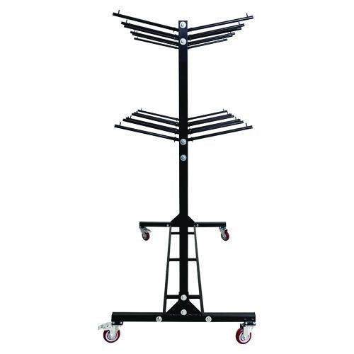 Image of AdirOffice ADI69003 Steel Folding Chair Two-Tier Utility Cart, Metal, 1,000 lb Capacity, 33 x 65 x 68.5, Black
