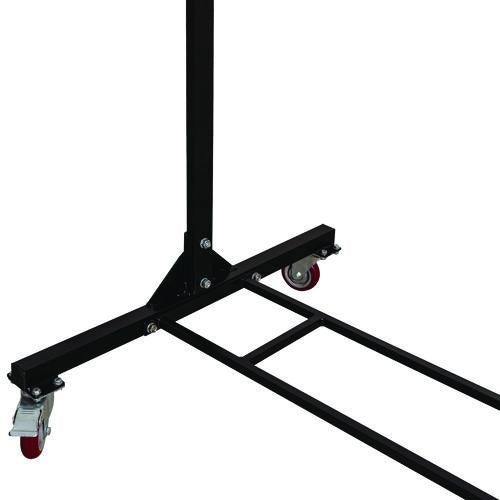 Image of AdirOffice ADI69003 Steel Folding Chair Two-Tier Utility Cart, Metal, 1,000 lb Capacity, 33 x 65 x 68.5, Black