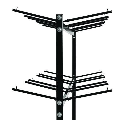 Image of AdirOffice ADI69003 Steel Folding Chair Two-Tier Utility Cart, Metal, 1,000 lb Capacity, 33 x 65 x 68.5, Black