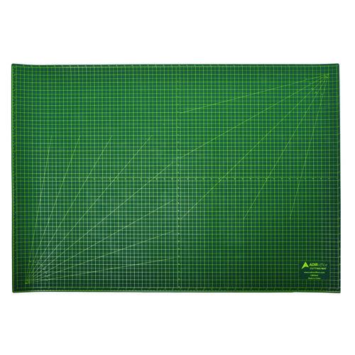 Image of AdirOffice ADICM3042MK Reversible Self Healing Cutting Mat, 1" Grid with Guide Angles, 30" x 42", Green/Black