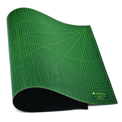 Image of AdirOffice ADICM3042MK Reversible Self Healing Cutting Mat, 1" Grid with Guide Angles, 30" x 42", Green/Black