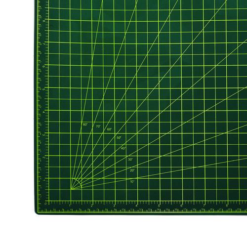 Image of AdirOffice ADICM3042MK Reversible Self Healing Cutting Mat, 1" Grid with Guide Angles, 30" x 42", Green/Black