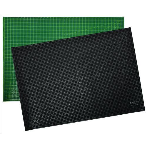 Image of AdirOffice ADICM3042MK Reversible Self Healing Cutting Mat, 1" Grid with Guide Angles, 30" x 42", Green/Black