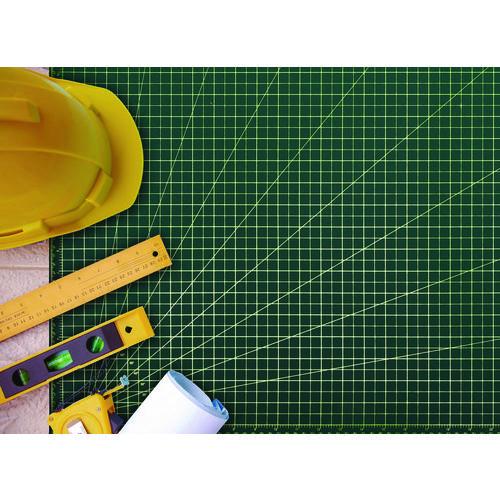 Image of AdirOffice ADICM3042MK Reversible Self Healing Cutting Mat, 1" Grid with Guide Angles, 30" x 42", Green/Black